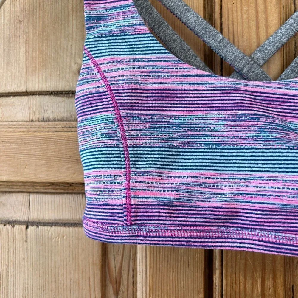 Lululemon Ivivva Reversible Sports Bra Gra‎ Pink Blue Strappy Girls Size 10?